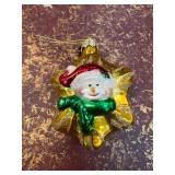 Glass Snowman Christmas Ornament