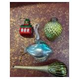 Five Glass Christmas Ornaments