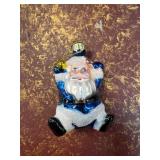 Santa Claus Glass Christmas Ornament