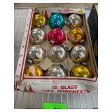 12 Vintage Glass Tree Ornaments