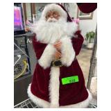 Santa Figurine in Red Velvet Robe