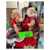 Cloth Santa and Mrs. Claus Figurines