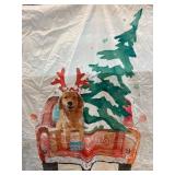 Holiday-Themed Fabric Golden Retriever Shower Curt