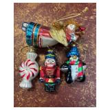 Four Handcrafted Glass Ornaments