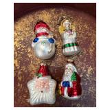 Four Hand-Painted Glass Ornaments