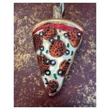 Glass Pizza Slice Christmas Ornament