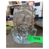 Viking Glass Jesus Bust Sculpture