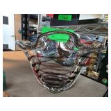 Handcrafted Art Glass Vase with Swirl Design