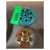 Two Ceramic Floral Frog Arrangements