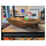 Hand-Carved Wooden Serving Bowl