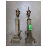 Brass Andirons with Urn Motif