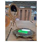 Decorative Vanity Mirror and Tray Set