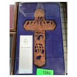 Wooden Cross Depicting The Last Supper