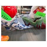 Delft Hand-Painted Shoe Figurine Pair