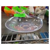 Clear Art Glass Bowl With Handle