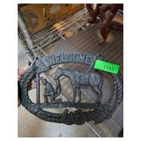 Cast Iron Western-Style Welcome Sign