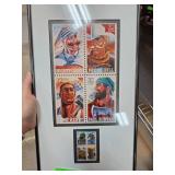 Framed Folklore Heroes Stamp Sheet