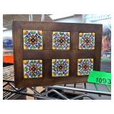 Wooden Box with Decorative Ceramic Tiles