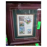 Framed Boy Scouts Stamp Collection Display