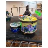 Painted Kelvin Chen and Floral Boxes