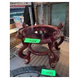 Wooden Stand With Ornate Legs and Central Opening