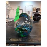 Handcrafted Glass Paperweight With Elegantly Capti