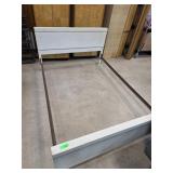 White Painted Metal Bed Frame With Headboard