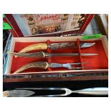 Stainless Steel Carving Set With Antler Handles