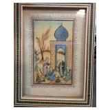 Framed Persian Miniature Artwork on Paper