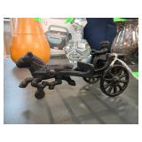 Cast Iron Horse-Drawn Carriage Figurine