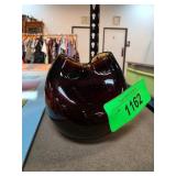 Amber Glass Freeform Vase or Bowl