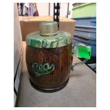 Vintage Wooden Tea Barrel with Original Contents