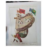 Artwork Depicting Historical Scene with Flags