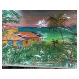 Tropical Landscape Watercolor Painting