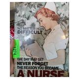 Nurse-Themed Metal Wall Sign