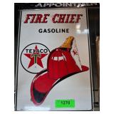 Texaco Fire Chief Gasoline Metal Sign