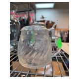 Clear Glass Pitcher with Floral Lid