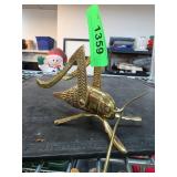 Brass Grasshopper Figurine with Textured Details