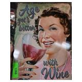 Retro-Style Wine-Themed Metal Sign