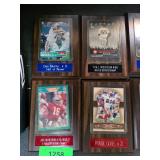 Four Sports Trading Cards in Plaques