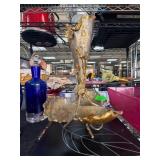 Ornate Gilt Metal Table Vase with Floral Design