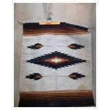 Handwoven Wool Textile with Geometric Design