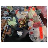 Ceramic and Resin Rooster Figures