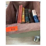 Books in Wooden bin