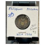 1944 Philippines 20 Centavos Coin