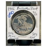 1996 Switzerland 20 Francs Proof Coin