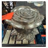 Godinger Metal Rose-Shaped Trinket Box with Lined