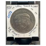 1981 Prince Charles and Lady Diana Coin