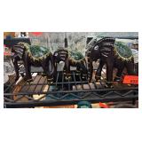 Three Hand-Painted Elephant Figurines