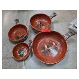 Four Hand-Painted Earthen Mexican Bowls